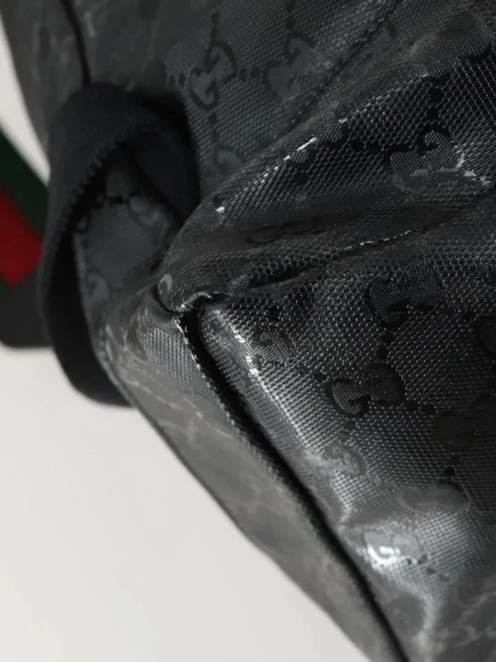 GUCCI GG Implementation Web Sherry Line Backpack Black Silver 347984 Auth ka1009